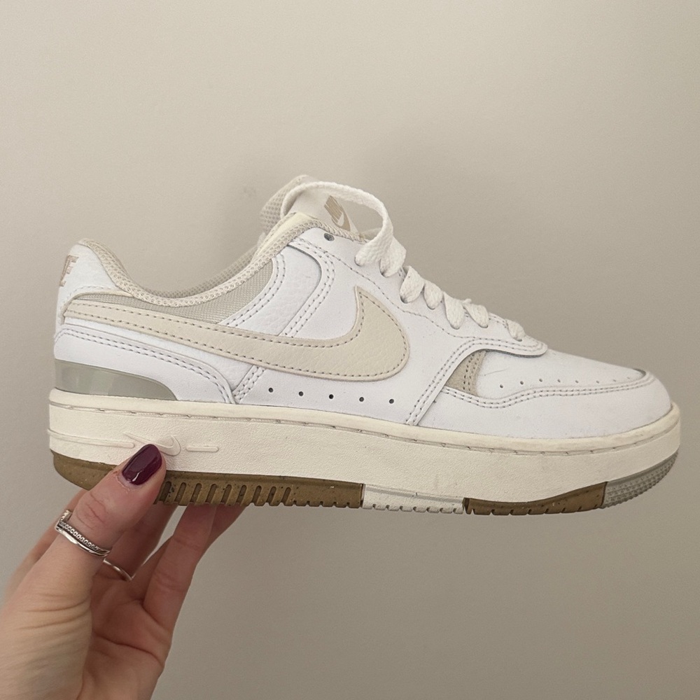 Nike Women's White and Tan Sneakers